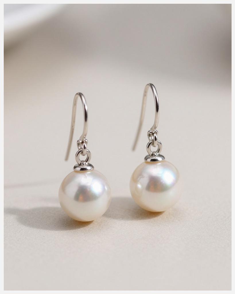 [DEMO] Milan Silver Pearl Drop Earrings — Metal