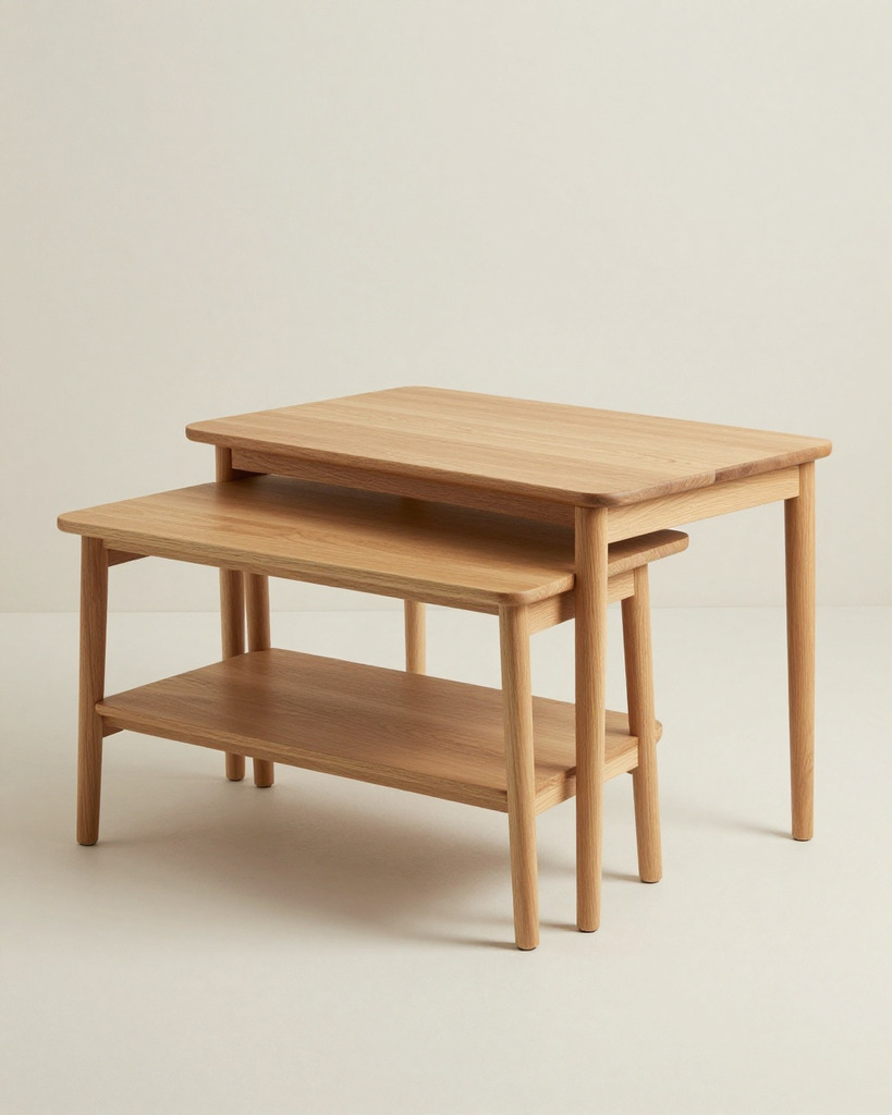 [DEMO] Bilbao Oak Nesting Tables, Pair — view 2