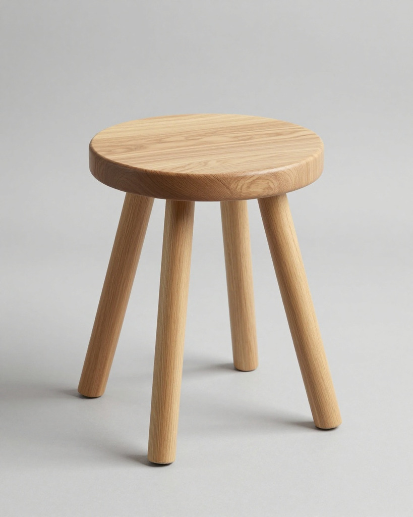 [DEMO] Bilbao Oak Stool, Tripod — view 2