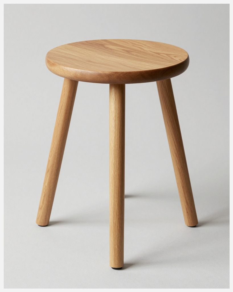 [DEMO] Bilbao Oak Stool, Tripod — Wood