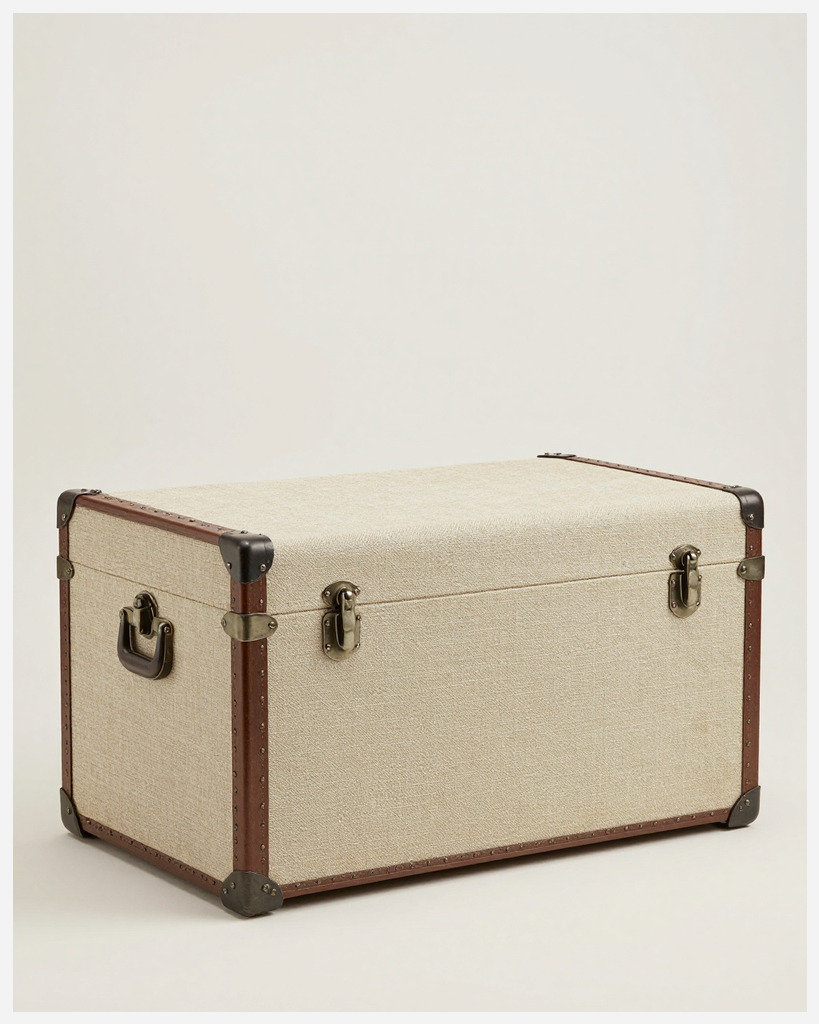 [DEMO] Bruges Linen-Covered Trunk — Linen & hemp