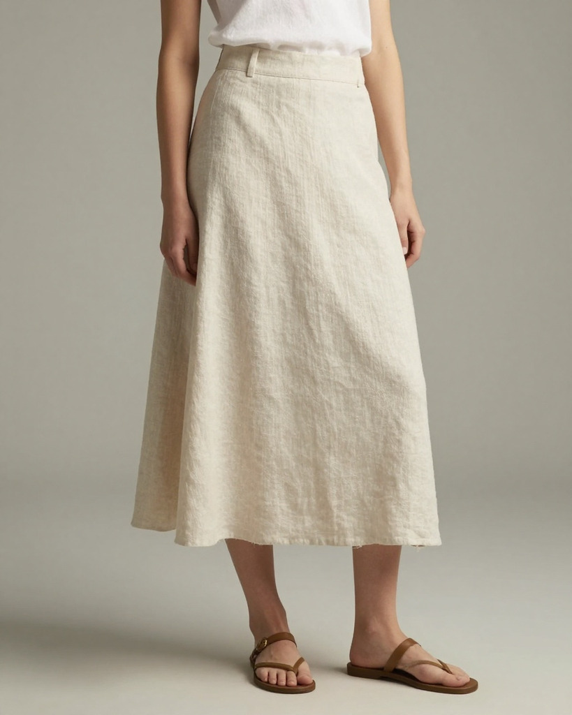 [DEMO] Bruges Linen Midi Skirt — view 2