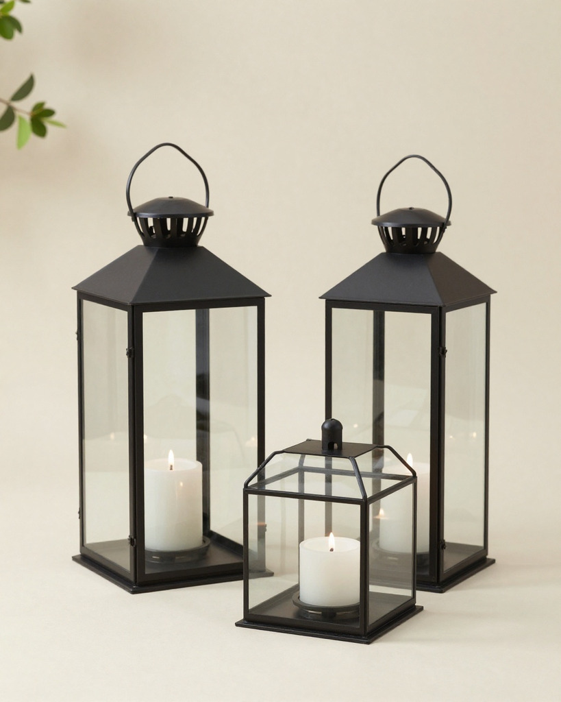 [DEMO] Lausanne Glass Storm Lantern, Pair — view 2