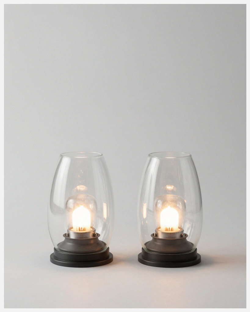 [DEMO] Lausanne Glass Storm Lantern, Pair — Glass