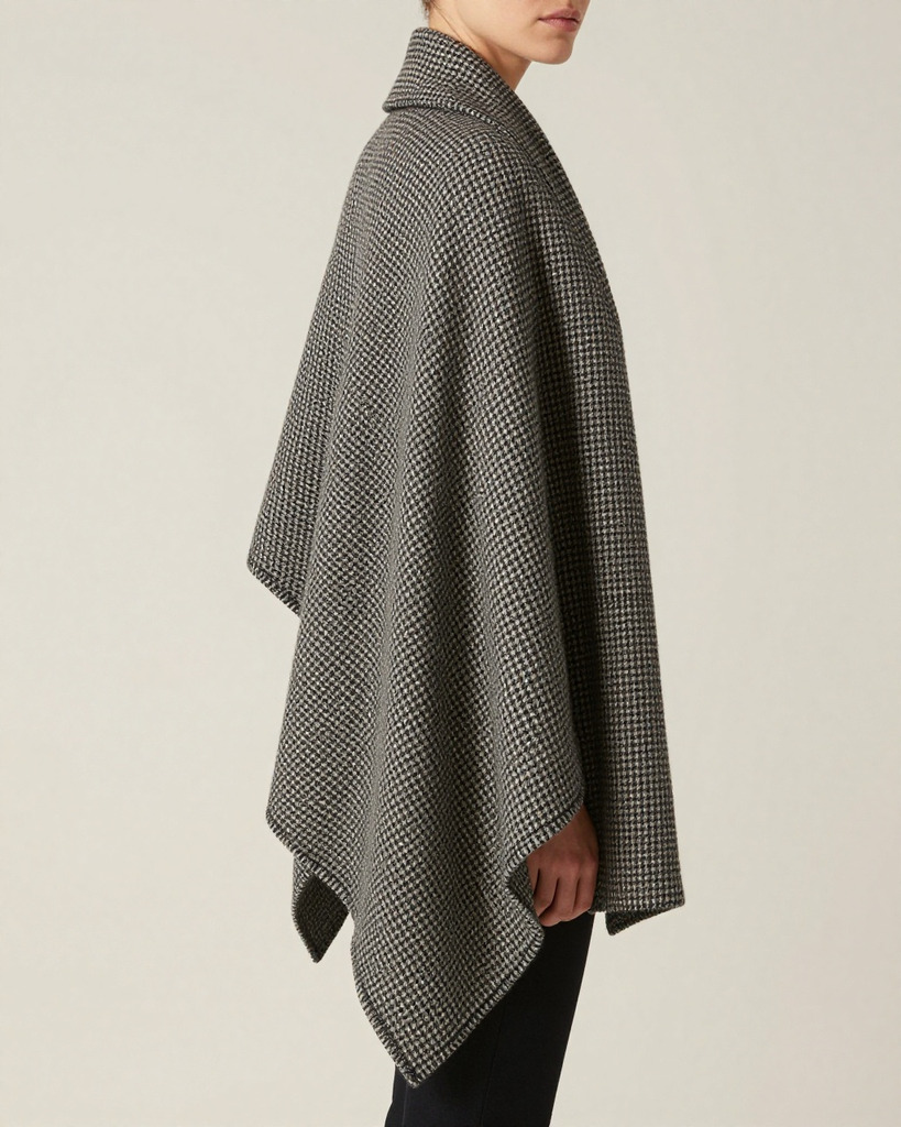 [DEMO] Munich Wool Houndstooth Wrap — view 2