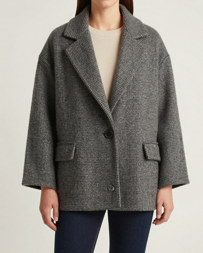 [DEMO] Munich Wool Houndstooth Wrap — view 3