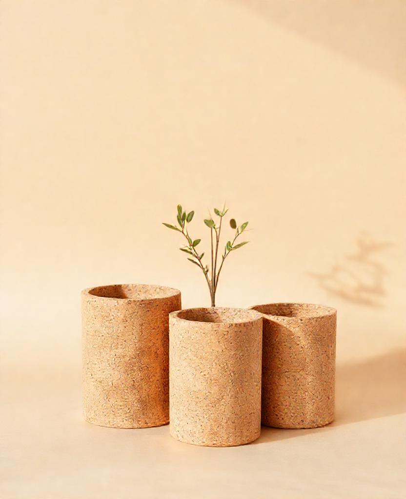 [DEMO] Évora Cork Planter, Nest of Three — Cork