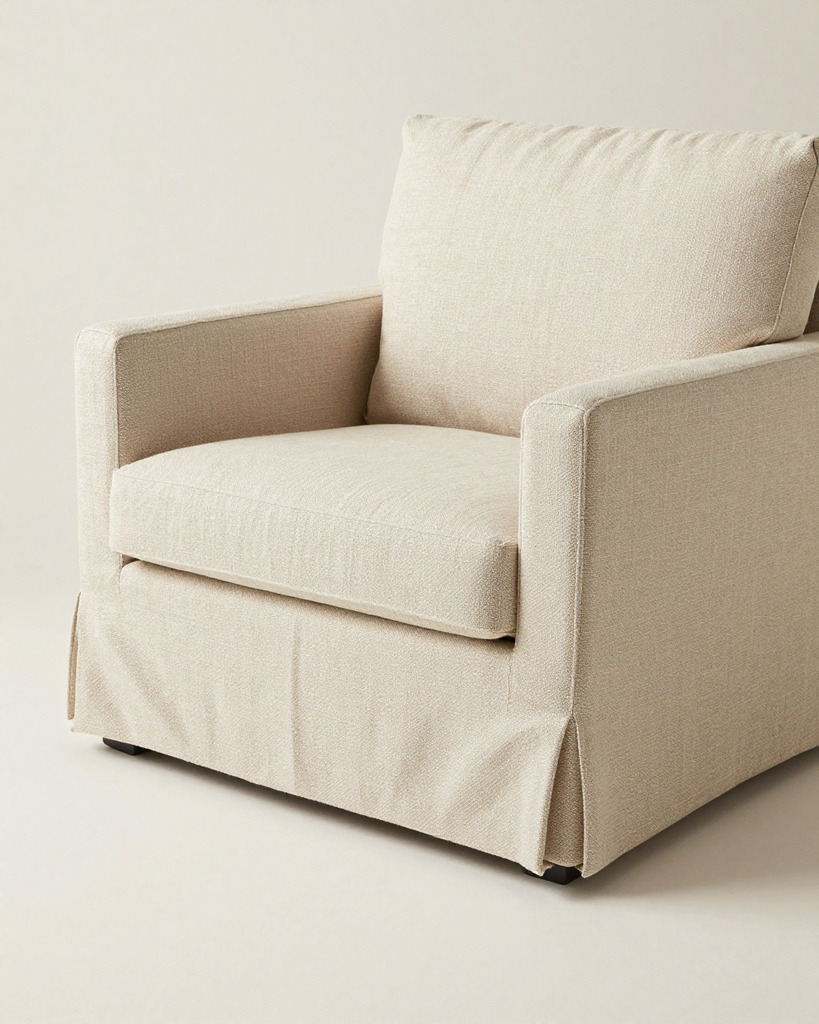 [DEMO] Provence Linen Slipper Chair — view 3