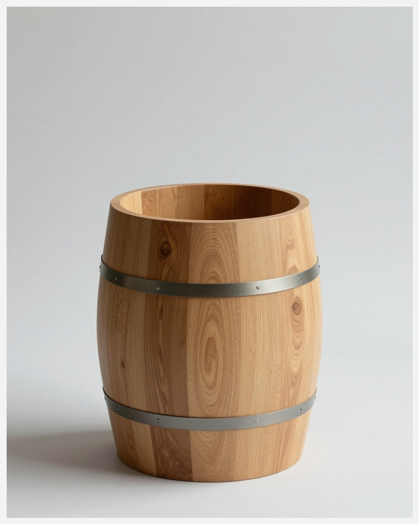 [DEMO] Nantes Oak Barrel Planter — Wood