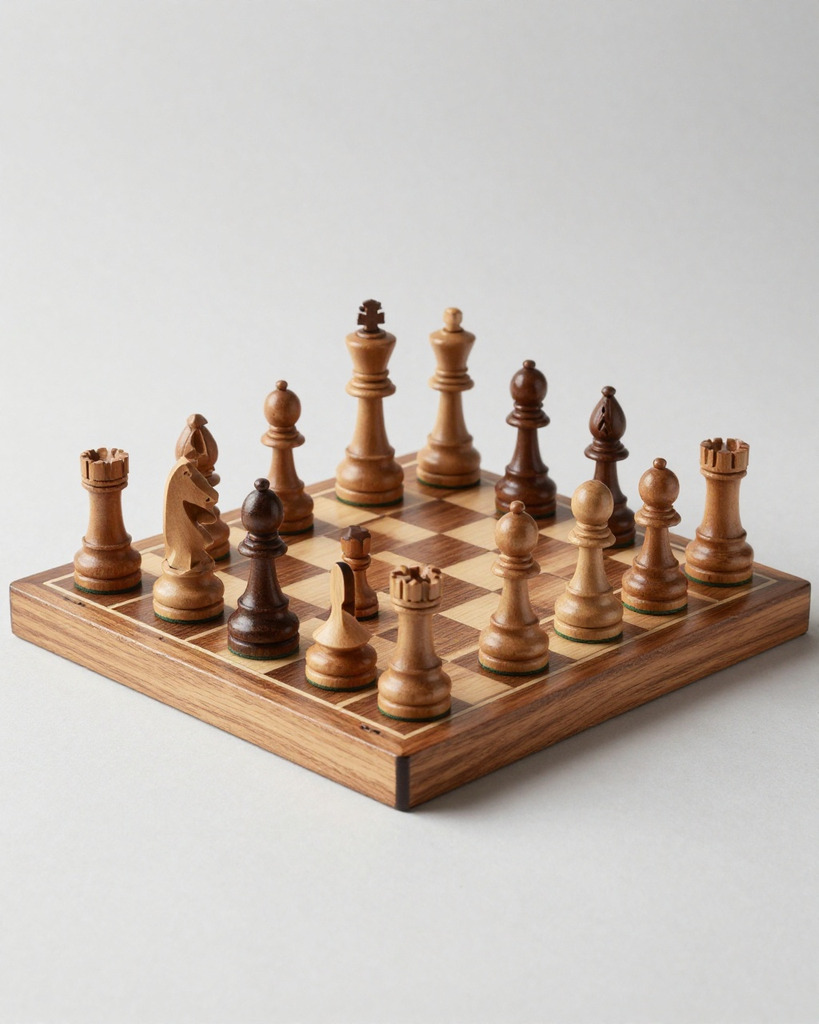 [DEMO] Nantes Oak Chess Set — view 2